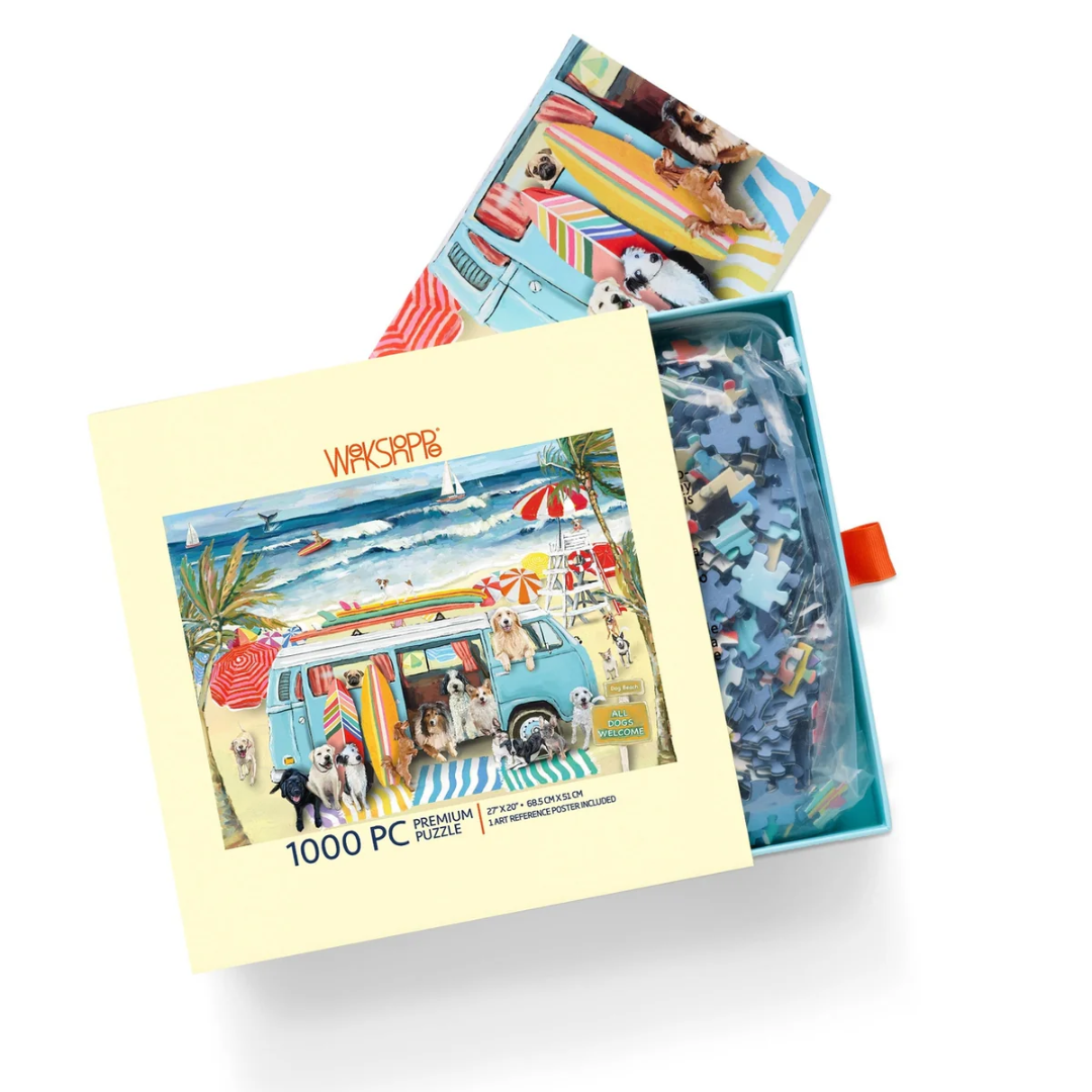 WerkShoppe Doggie Surf School- Jigsaw Puzzle