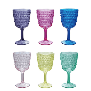 Acrylic Stemmed Wine Glass w/Dots - Creative Co - Op