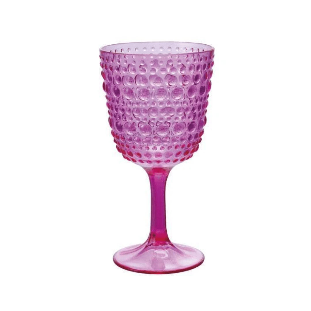 Acrylic Stemmed Wine Glass w/Dots - Creative Co - Op