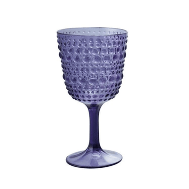Acrylic Stemmed Wine Glass w/Dots - Creative Co - Op
