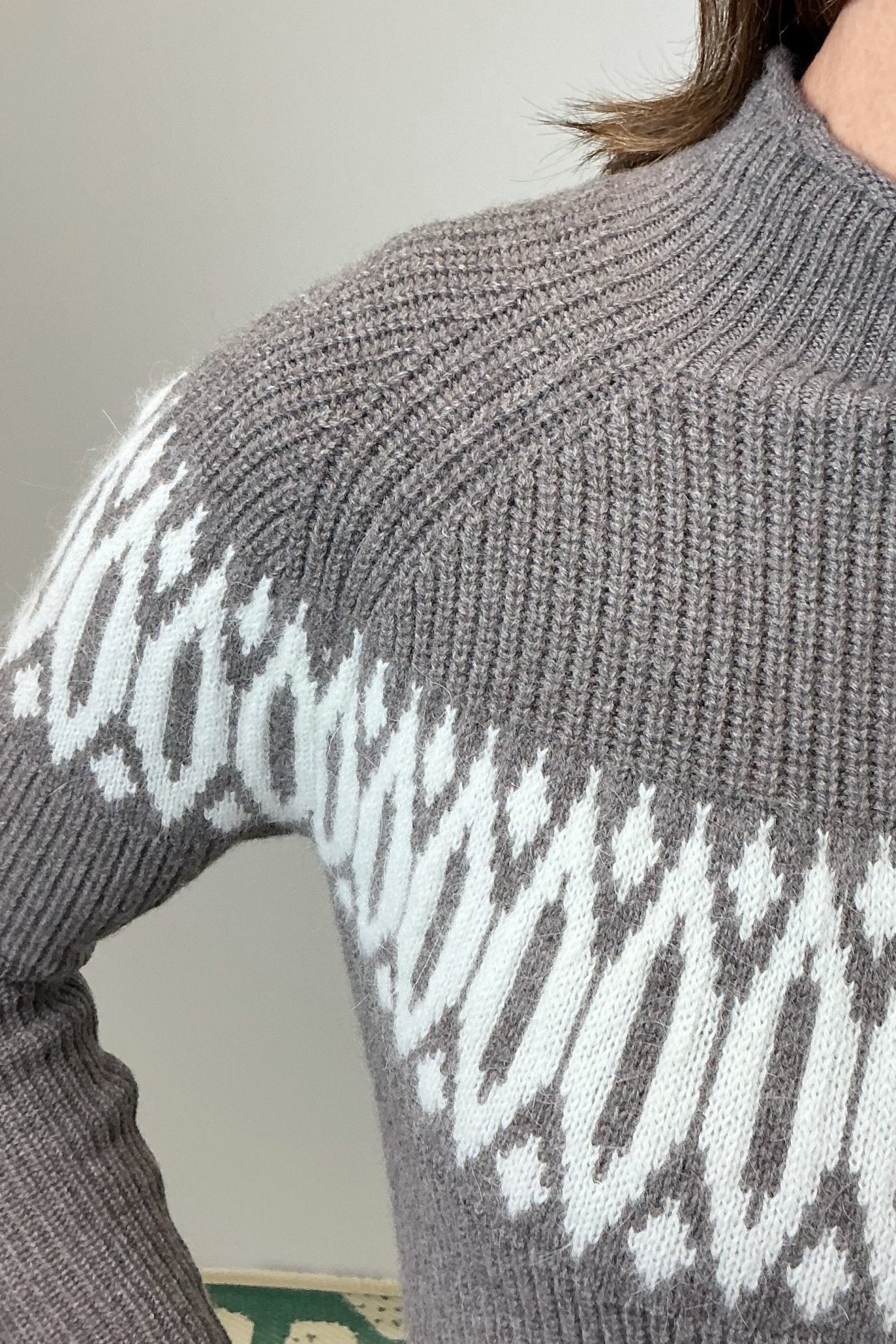 Alashan Cashmere Islay Shaker Fair Isle Raglan - Saddle - Alashan Cashmere Co.