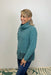 Alashan Cashmere Kaia Shaker Turtleneck w/ Fringe - Balsam - Alashan Cashmere Co.