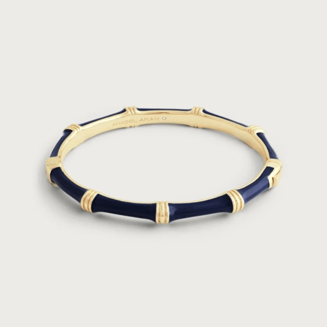 Anabel Aram Bamboo Enameled Hinged Bangle - Anabel Aram Jewelry