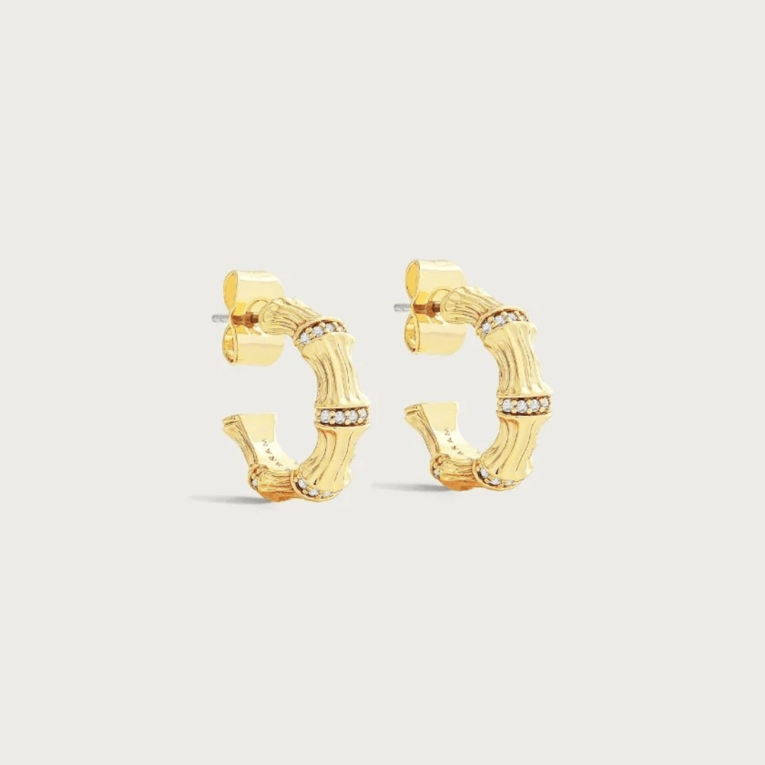 Anabel Aram Bamboo Huggie Hoop Earrings - Anabel Aram Jewelry