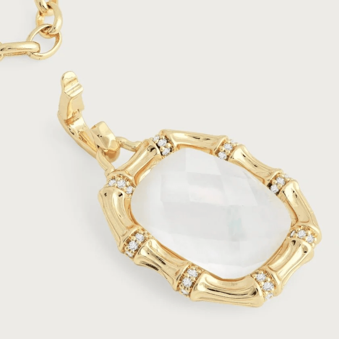 Anabel Aram Bamboo with Stone Pendant Necklace - Anabel Aram Jewelry