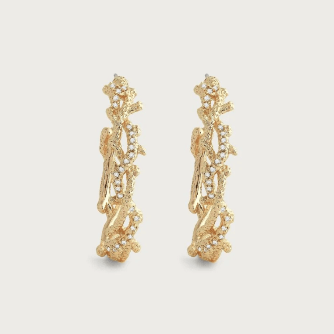 Anabel Aram Coral Hoop Earrings - Anabel Aram Jewelry