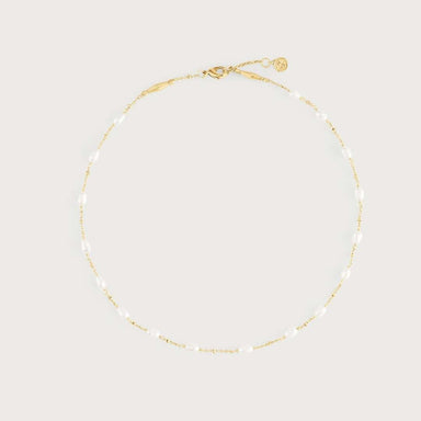Anabel Aram Milos Multi Bead Necklace Pearl w/ Shell Locket Charm - Anabel Aram Jewelry