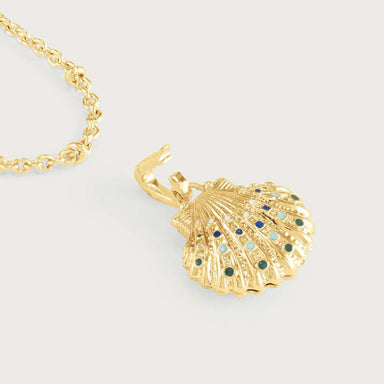 Anabel Aram Milos Multi Bead Necklace Pearl w/ Shell Locket Charm - Anabel Aram Jewelry