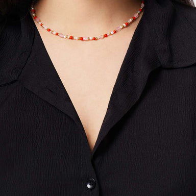 Anabel Aram Milos Warm Beaded Necklace w/ Coral & Scallop Charms - Anabel Aram Jewelry