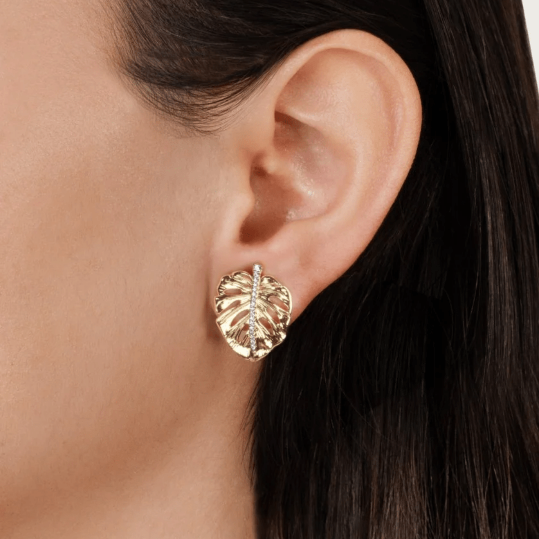 Anabel Aram Monstera Palm Earrings - Anabel Aram Jewelry