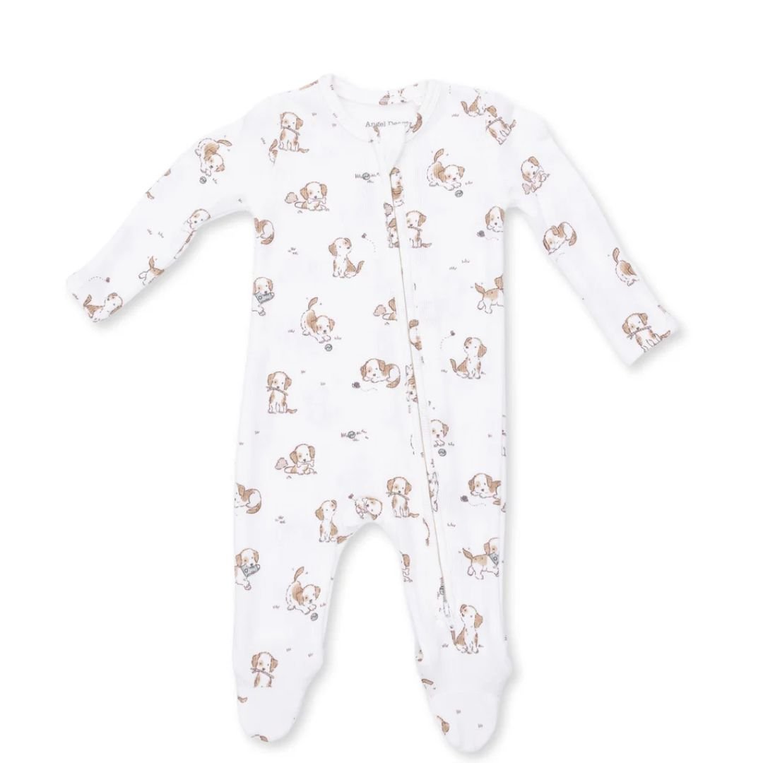 Angel Dear 2Way Zip Footie in Explorer Puppy Blue - Angel Dear