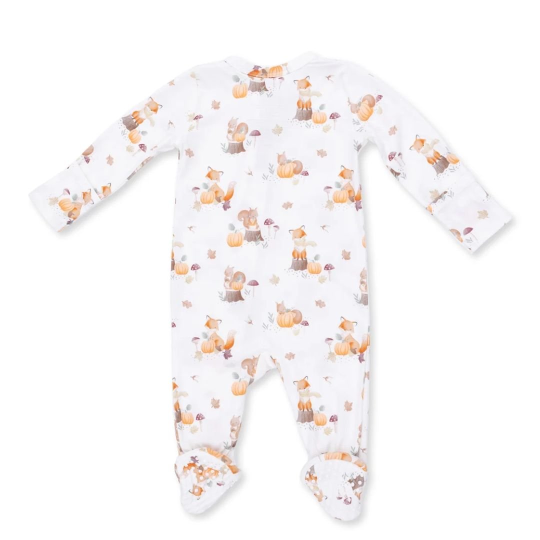 Angel Dear 2Way Zip Footie In Woodland Animals with Pumpkin - Angel Dear