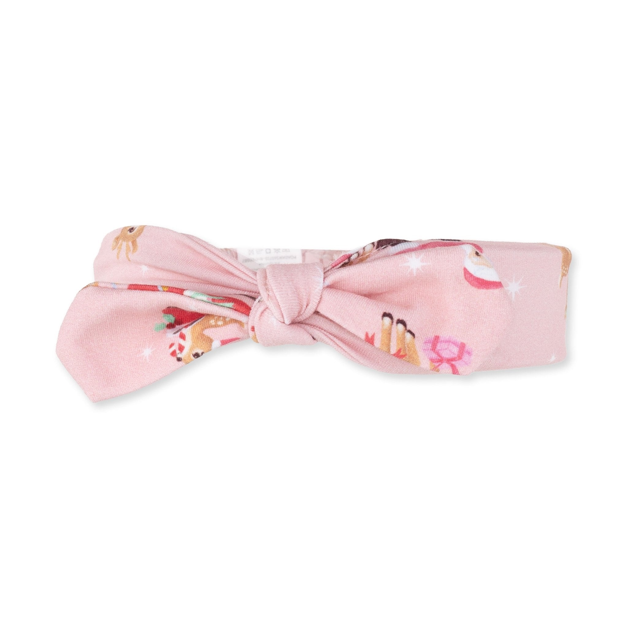 Angel Dear Knot Headband Vintage Reindeer & Santa Pink - Angel Dear