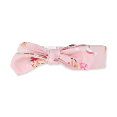 Angel Dear Knot Headband Vintage Reindeer & Santa Pink - Angel Dear