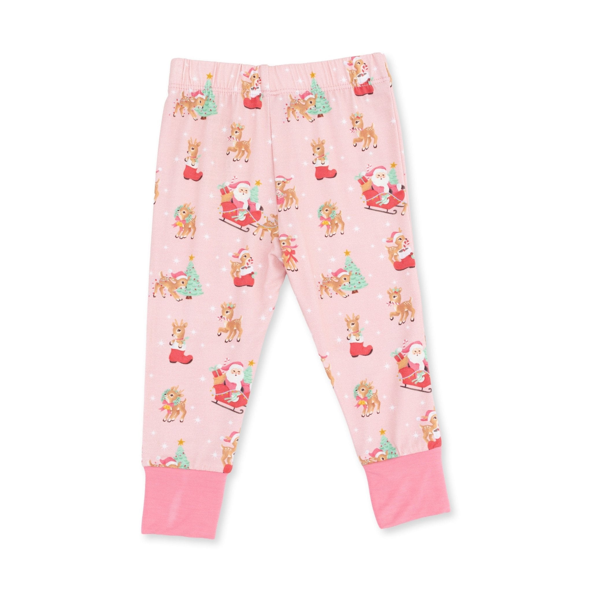 Angel Dear Long Sleeve Lounge Set Vintage Reindeer & Santa Pink - Angel Dear