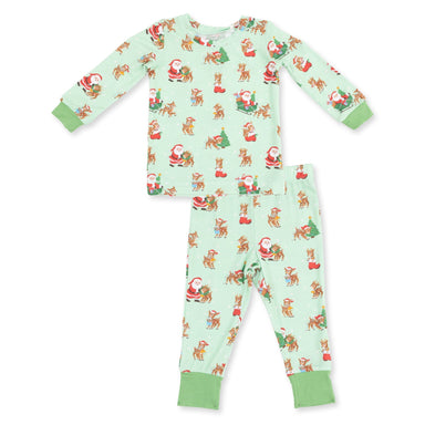 Angel Dear Long Sleeve Loungewear Set Vintage Reindeer & Santa - Angel Dear