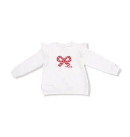 Angel Dear Ruffle Shoulder Sweatshirt - Candy Canes - Angel Dear
