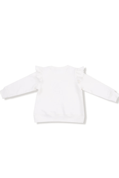 Angel Dear Ruffle Shoulder Sweatshirt - Candy Canes - Angel Dear