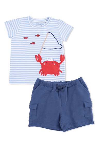Angel Dear Sailor Sea Creat. Applique Tee/Short Set - Angel Dear