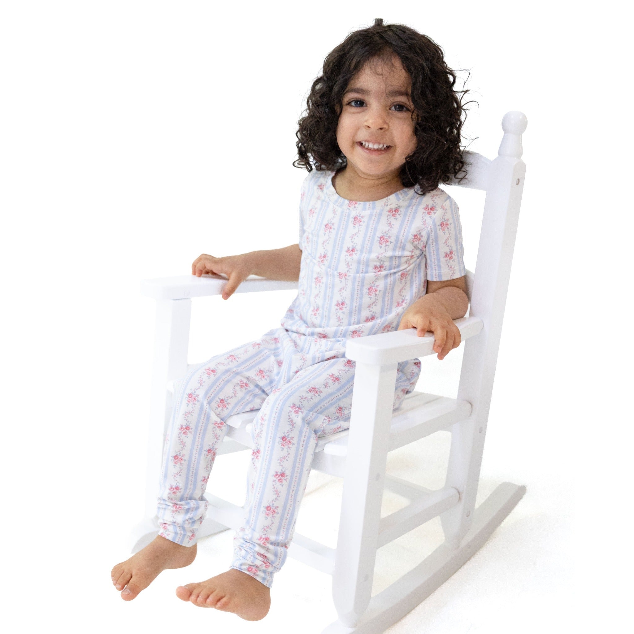 Angel Dear Short Sleeve Loungewear Set Anna Floral Stripe - Angel Dear