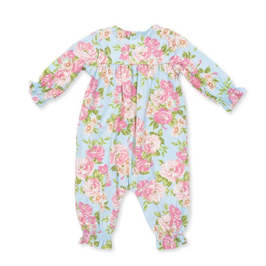 Angel Dear Smocked Long Sleeve Romper In Angeline Floral - Angel Dear