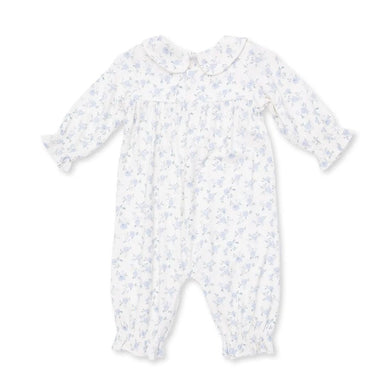 Angel Dear Smocked Long Sleeve Romper in Rose Briar - Angel Dear