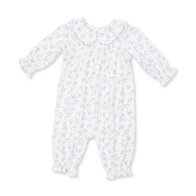 Angel Dear Smocked Long Sleeve Romper in Rose Briar - Angel Dear