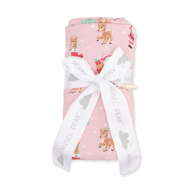 Angel Dear Swaddle Blanket Vintage Reindeer & Santa Pink - Angel Dear