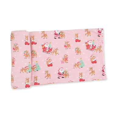 Angel Dear Swaddle Blanket Vintage Reindeer & Santa Pink - Angel Dear
