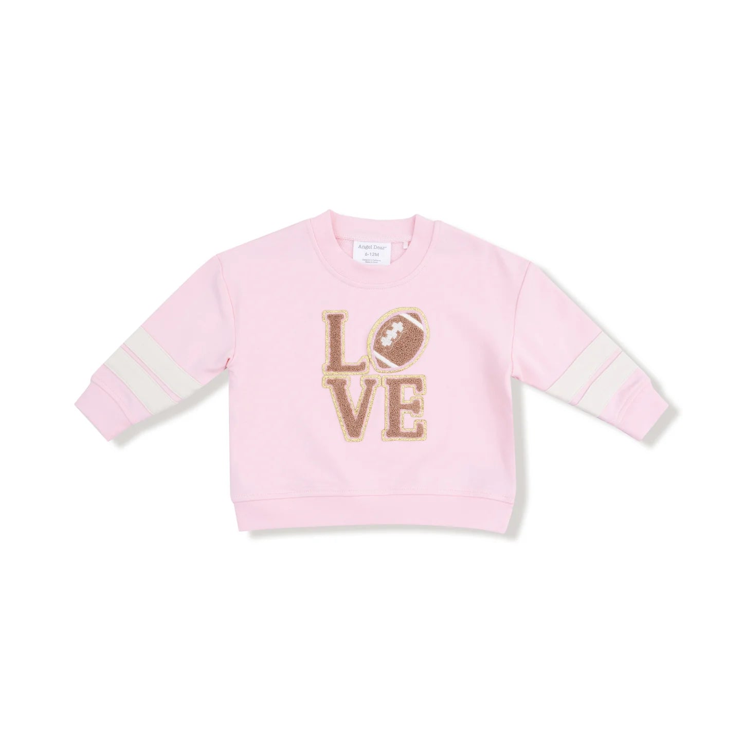 Angel Dear Varsity Sweatshirt w/ Stripes - Pink - Angel Dear