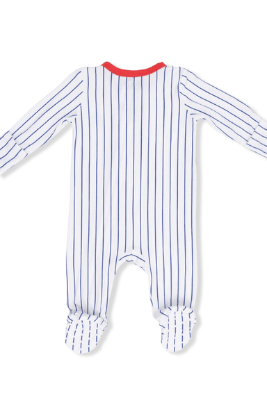 Angel Dear Zipper Footie - Baseball Stripe - Angel Dear
