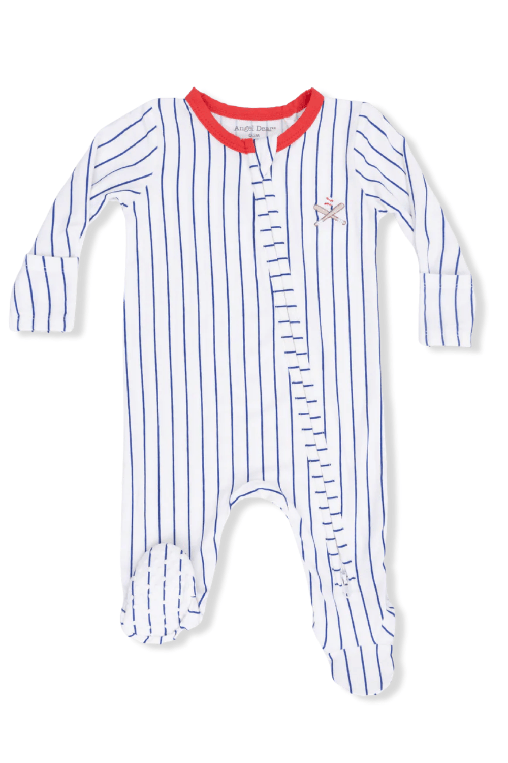 Angel Dear Zipper Footie - Baseball Stripe - Angel Dear