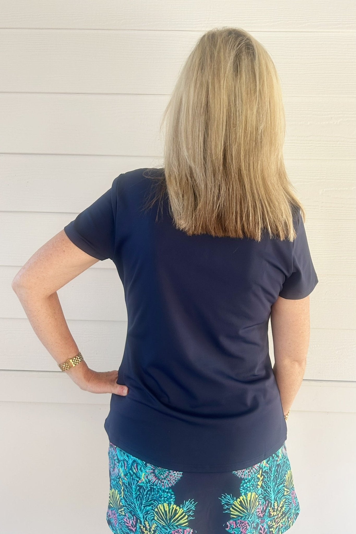 Aryeh Zoe Short Sleeve Polo - Navy - Aryeh