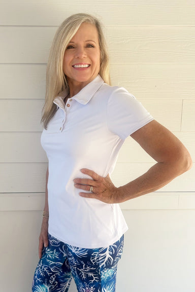 Aryeh Zoe Short Sleeve Polo - White - Aryeh