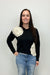 Asymetrical Crochet Cropped Sweater - Black - Very Moda