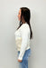 Asymetrical Crochet Cropped Sweater - White - Very Moda