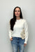Asymetrical Crochet Cropped Sweater - White - Very Moda