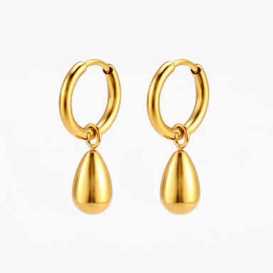Atolea Jewelry Drop Hoops In Gold - ATOLEA Jewelry