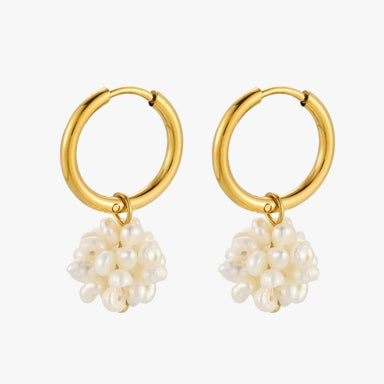 Atolea Jewelry Tiny Pearls Hoops - ATOLEA Jewelry