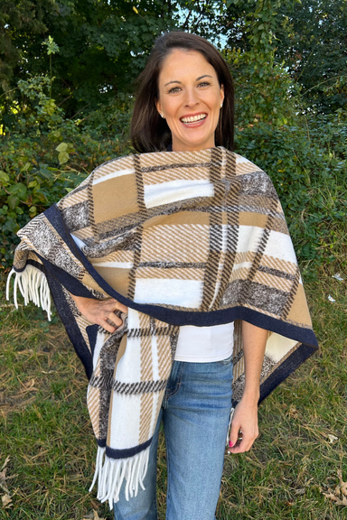 Autumn Monochrome Ruana Wrap - Very Moda