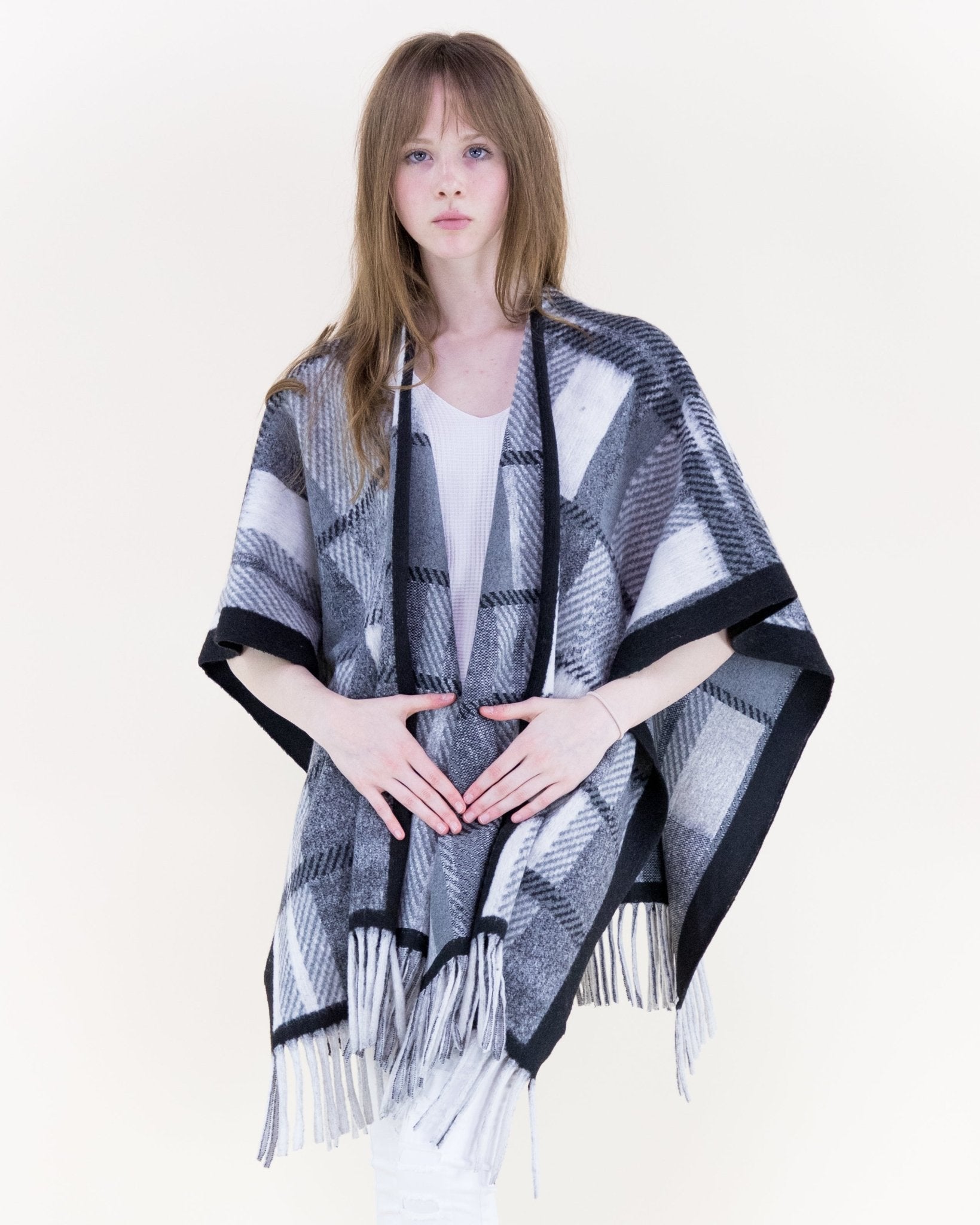 Autumn Monochrome Ruana Wrap - Very Moda