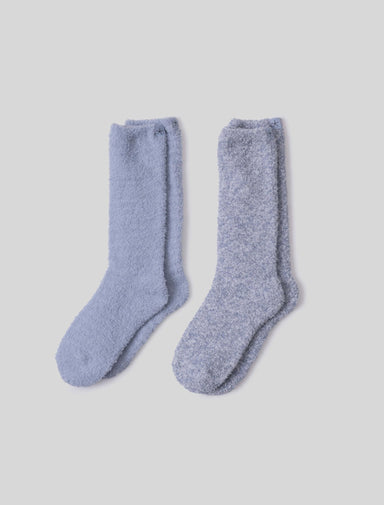 Barefoot Dreams CozyChic 2 Pair Sock Set Snow Drop Multi - Barefoot Dreams