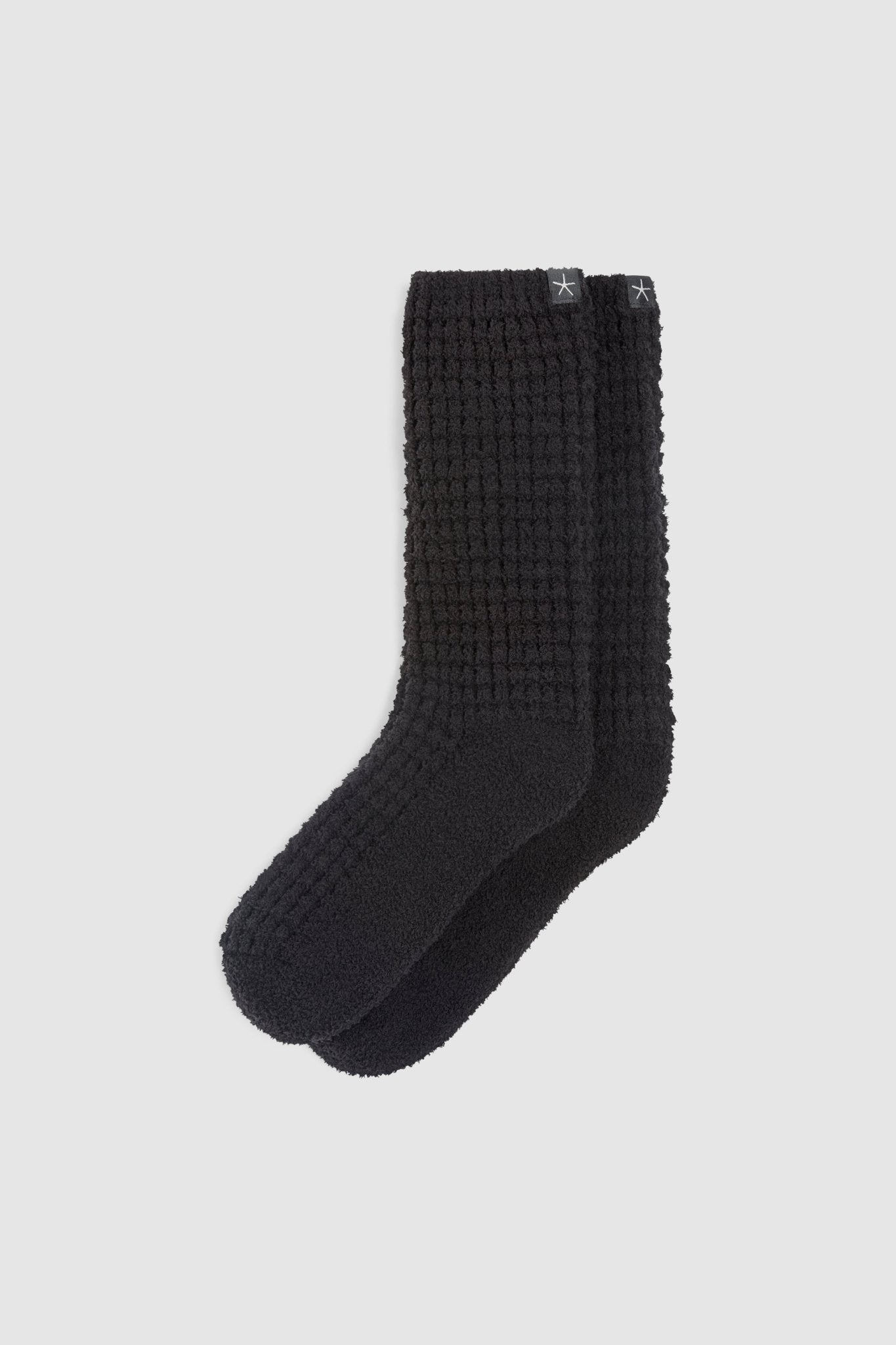 Barefoot Dreams CozyChic Waffle Socks Black - Barefoot Dreams