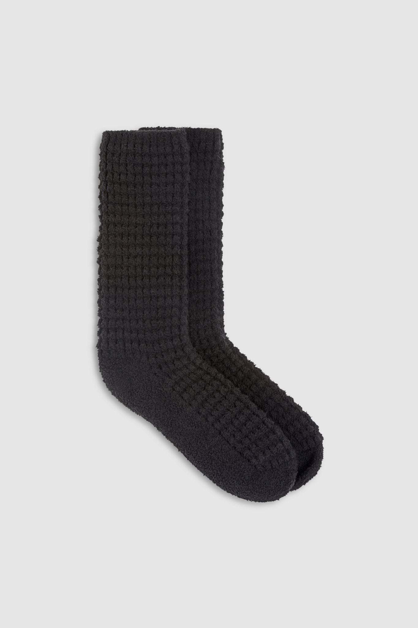 Barefoot Dreams CozyChic Waffle Socks Black - Barefoot Dreams