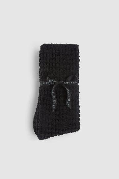 Barefoot Dreams CozyChic Waffle Socks Black - Barefoot Dreams