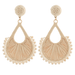 Beaded Teardrop Raffia Drop Earrings - Golden Stella