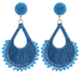 Beaded Teardrop Raffia Drop Earrings - Golden Stella