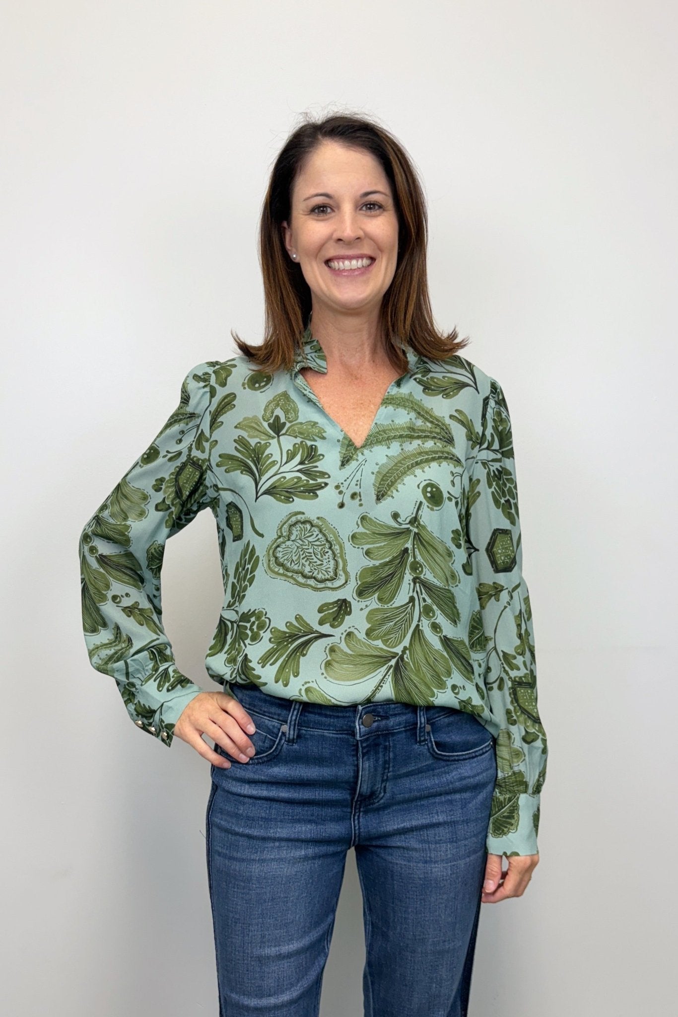 Bethany Blouse - Serpentine Foliage - Spartina