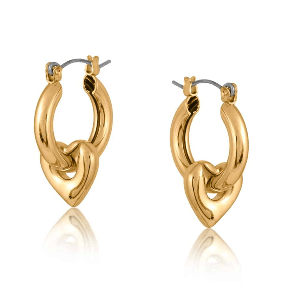Big Metal London Gemma Heart Drop Hoop Earrings - Big Metal London