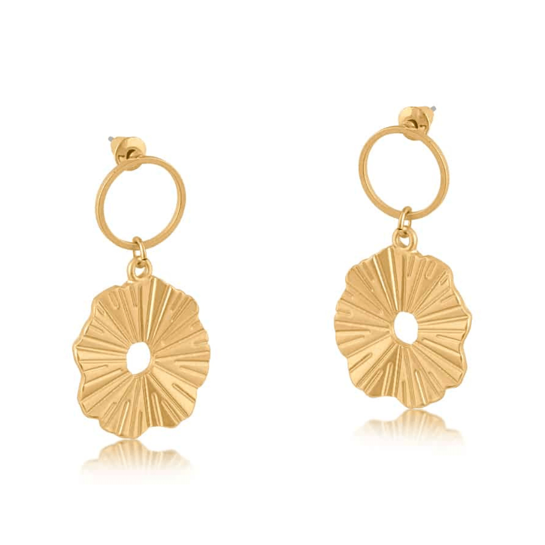 Big Metal London Julia Gynko Leaf Drop Earrings - Big Metal London
